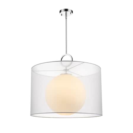 Z-Lite Arosia 1 Light Pendant, Chrome & White 194-24W-C